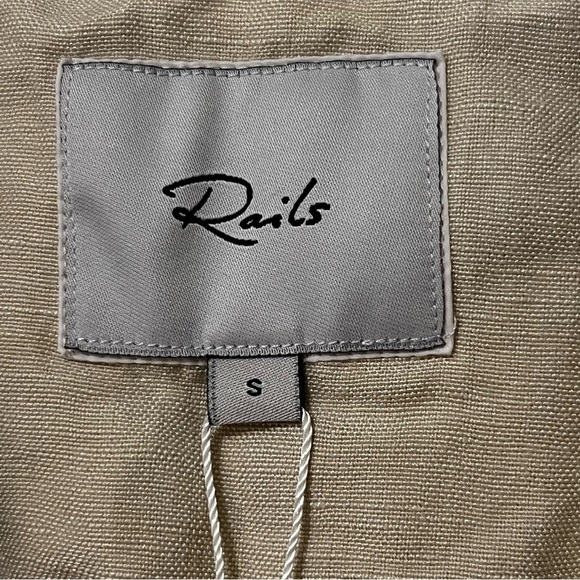 NWT RAILS Flynn Blazer In Taupe Linen Blend Boxy Oversized Relaxed Workwear S - Picture 14 of 16